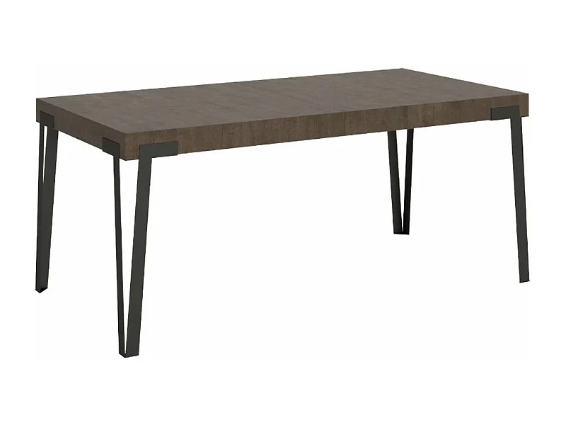 Mesa rectangular 160 cm nogal y patas metal antracita Konta