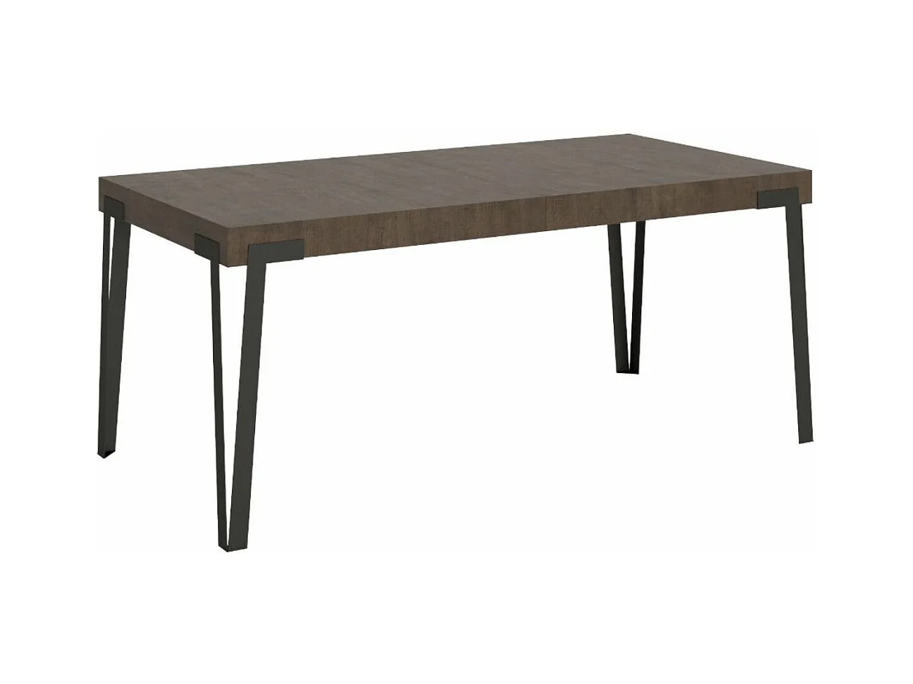 Table rectangulaire 160cm noyer et pieds métal anthracite Konta