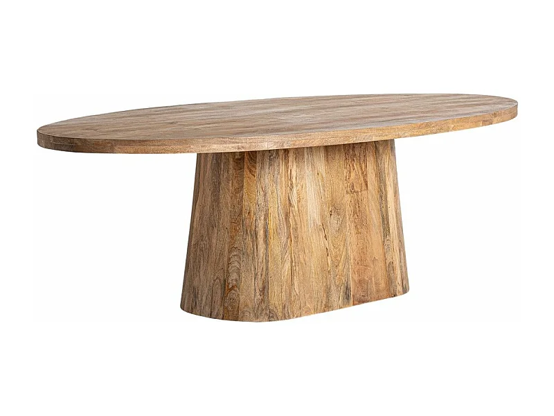 Mesa de comedor Kezah ovalada de madera maciza 200 cm
