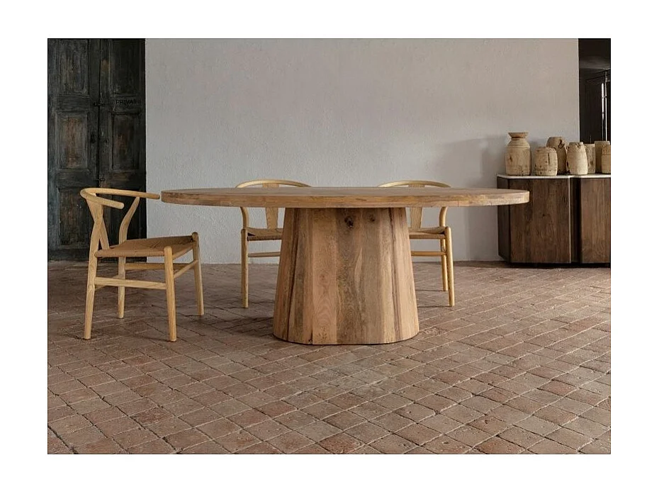 Table à manger ovale bois massif Kezah 200cm