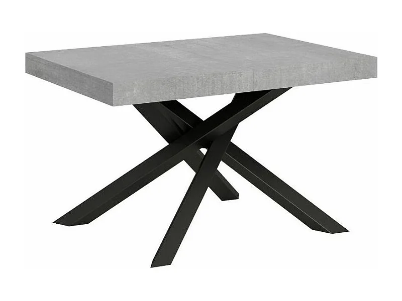 Mesa de diseño Artemis de 130 cm en gris con patas entrelazadas en antracita