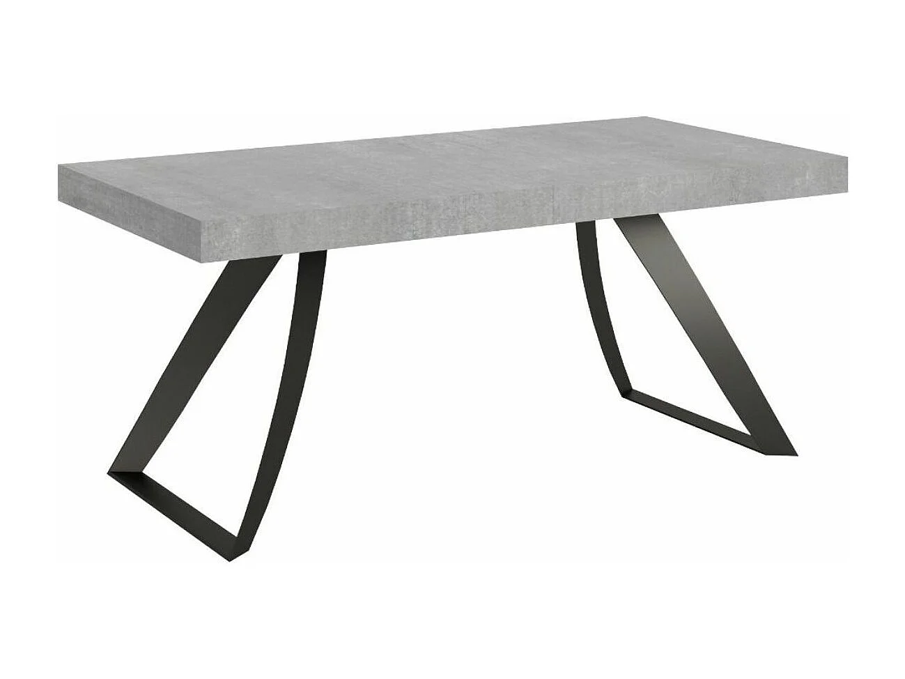Mesa de diseño Volta 160 cm gris con patas de metal curvado antracita