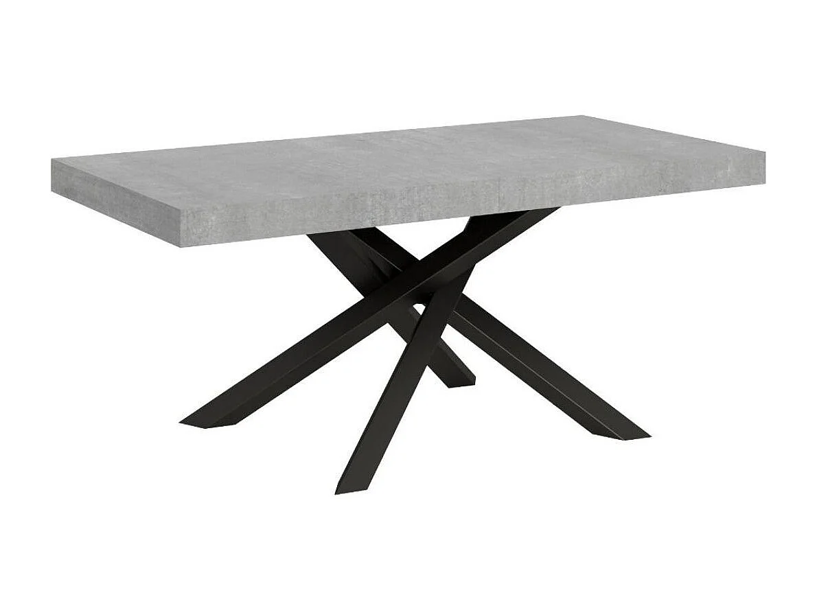 Mesa gris ceniza con patas entrelazadas antracita 160 cm Artemis