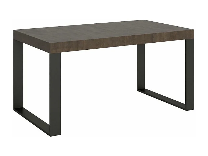 Table industrielle bois foncé et pieds métal anthracite Tiroz 160cm