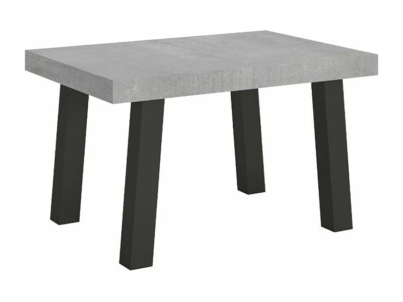 Mesa de comedor rectangular Bidy 130 cm de hormigón gris con patas de metal antracita