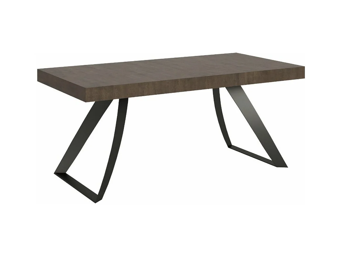 Table design 180cm noyer et pieds métal incurvés anthracite Volta