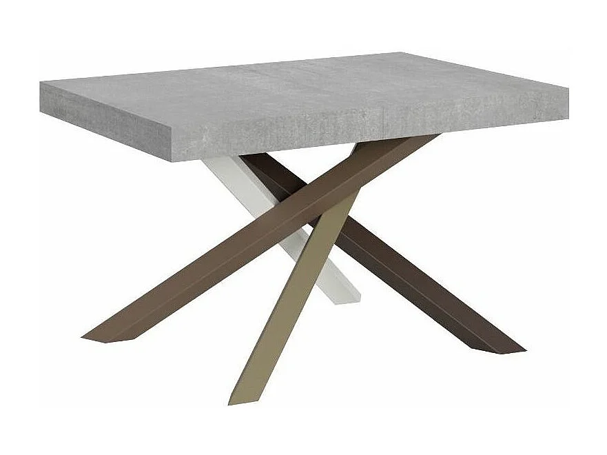 Mesa de comedor pequeña de diseño gris ceniza y patas entrelazadas 4 colores 130 cm Artemis