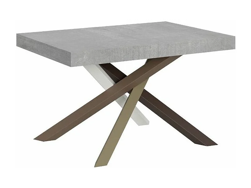 Petite table à manger design gris cendré et pieds entrelacés 130cm Artemis