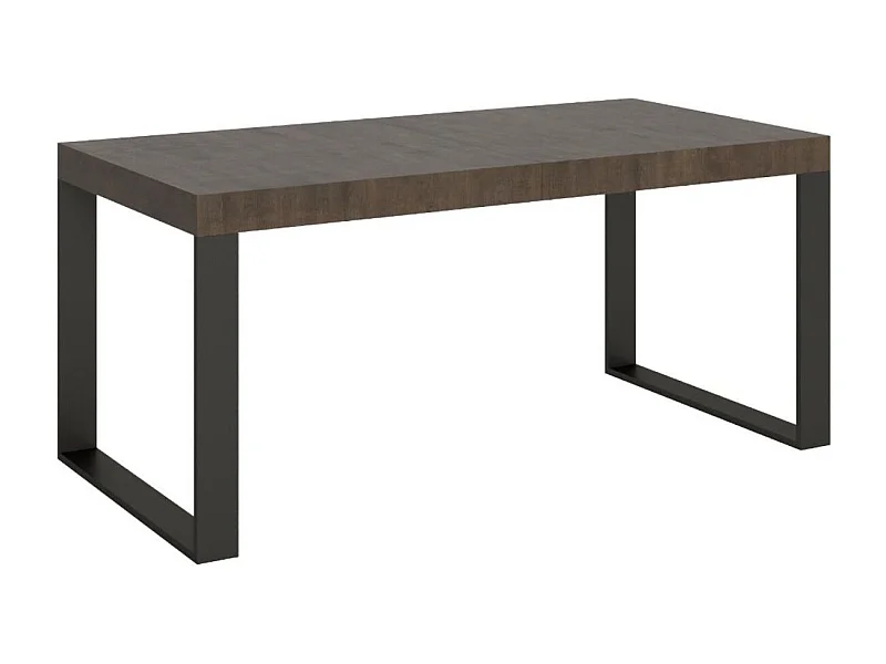 Table industrielle noyer et pieds métal anthracite Tiroz 180cm