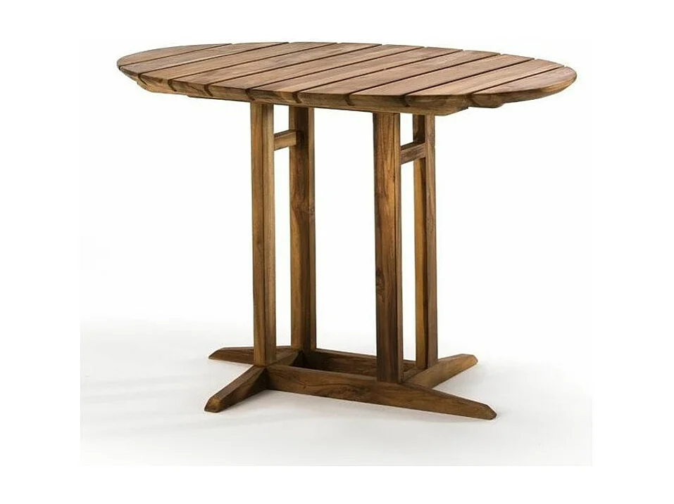 Table à manger ovale bois de teck naturel Laza 100cm