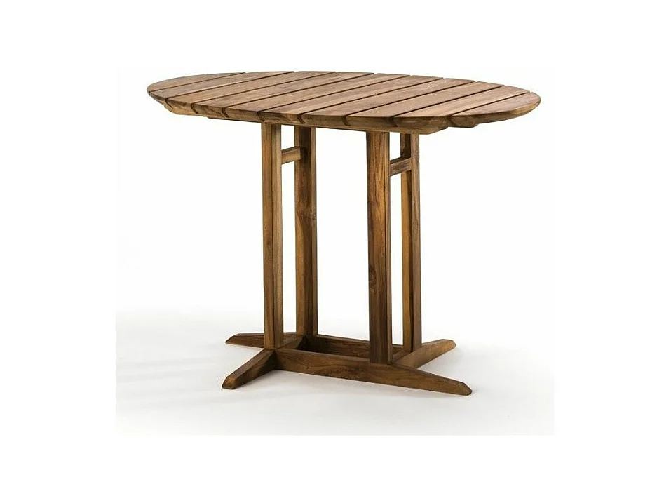Table à manger ovale bois de teck naturel Laza 100cm