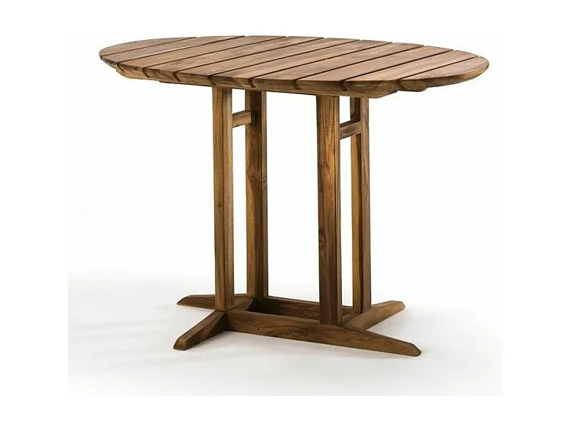 Table à manger ovale bois de teck naturel Laza 100cm
