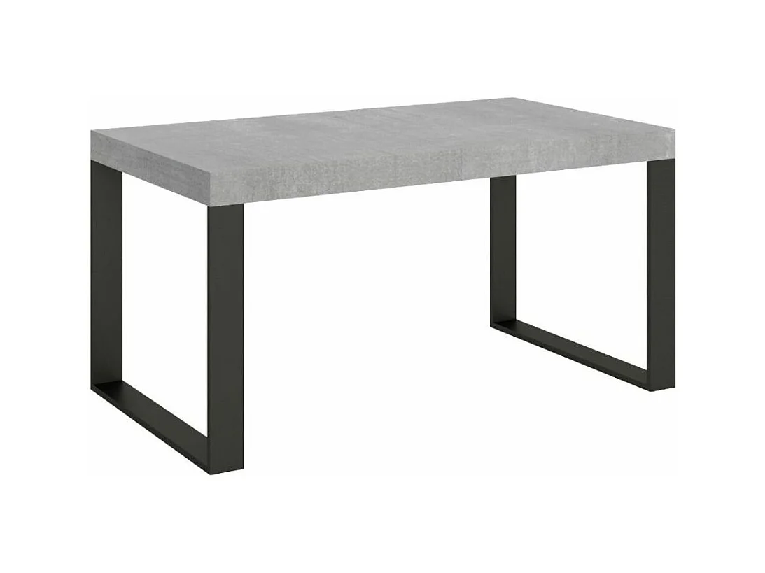 Table industrielle gris ciment et pieds métal anthracite Tiroz 160cm