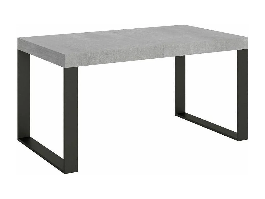 Table industrielle gris ciment et pieds métal anthracite Tiroz 160cm