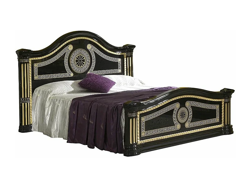 Savana zwart en goud gelakt designbed 180x200 cm