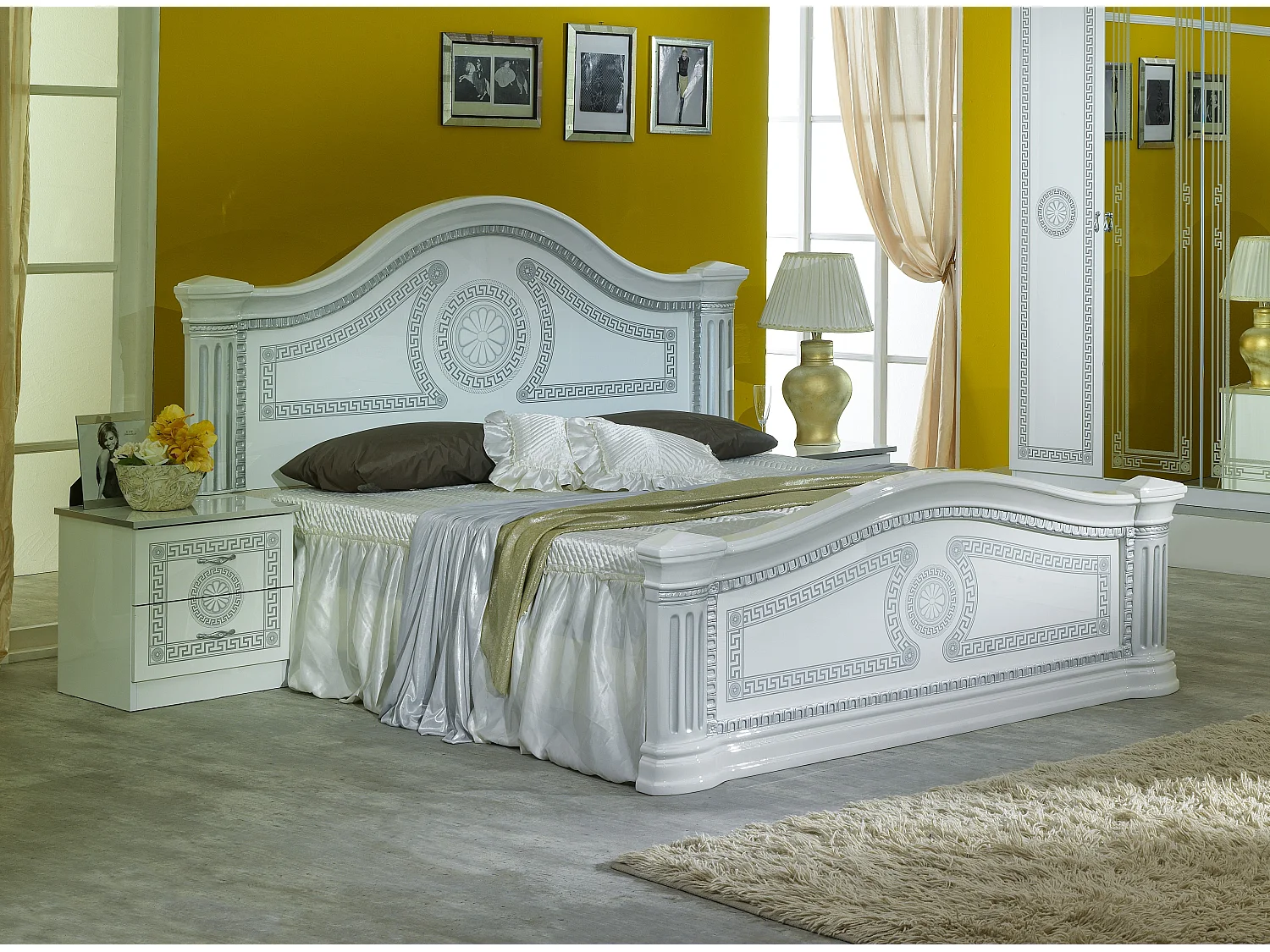 Savana wit en grijs gelakt designbed 180x200 cm