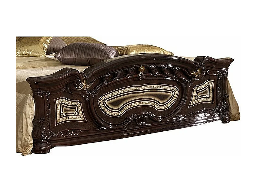 Lit baroque laqué acajou Soraya 160x200
