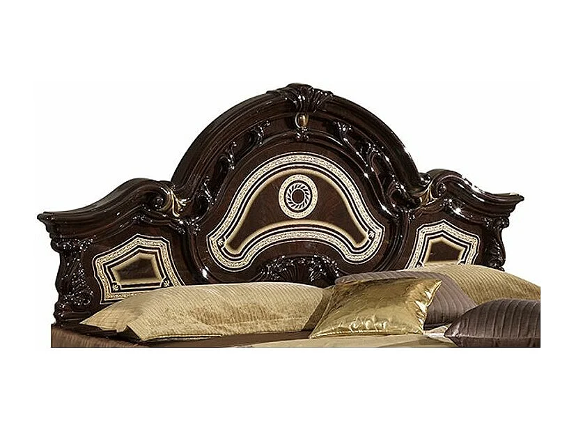 Lit baroque laqué acajou Soraya 160x200