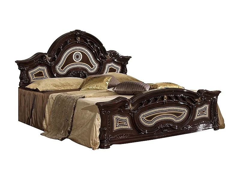 Barok mahonie gelakt bed Soraya 160x200 cm