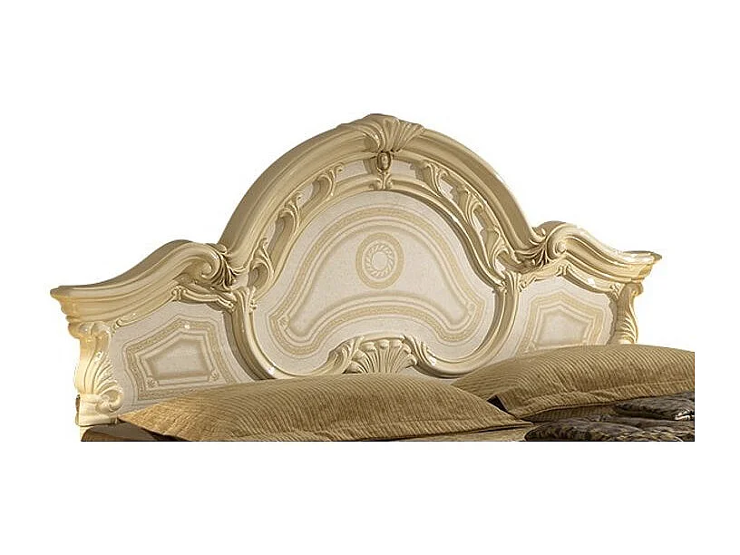 Lit baroque laqué beige Soraya 160x200