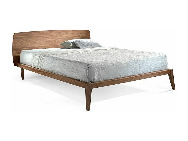 Tweepersoonsbed 150x200 cm walnoothout Ronika