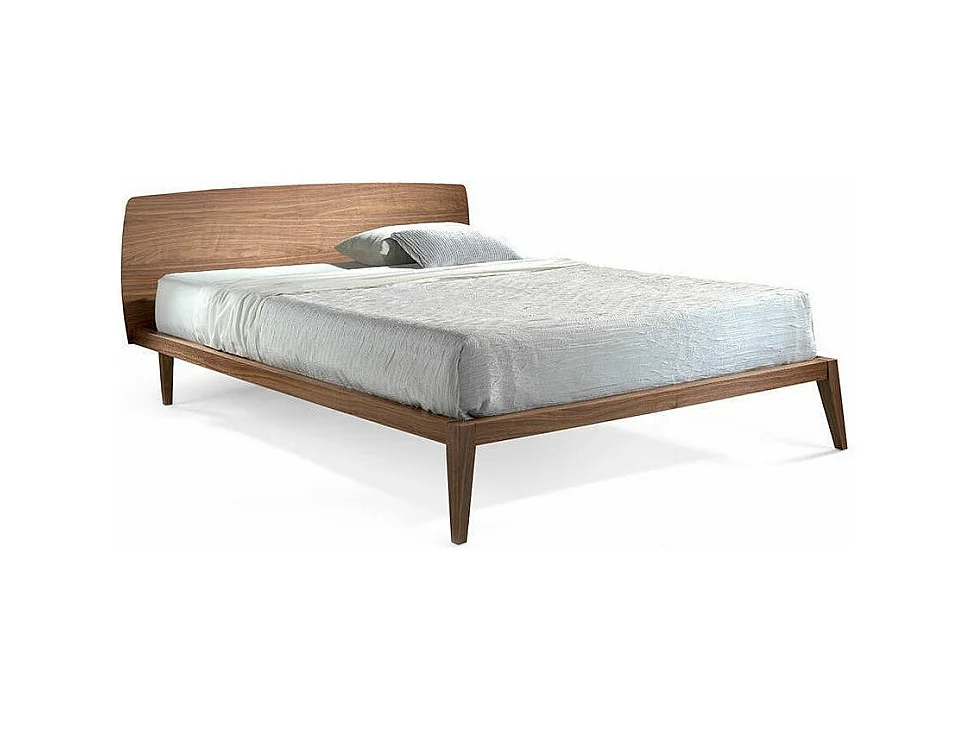 Tweepersoonsbed 150x200 cm walnoothout Ronika