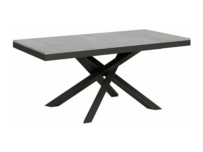 Mesa extensible de diseño con patas entrelazadas antracita Klass-Color Gris cemento-Ancho extensible