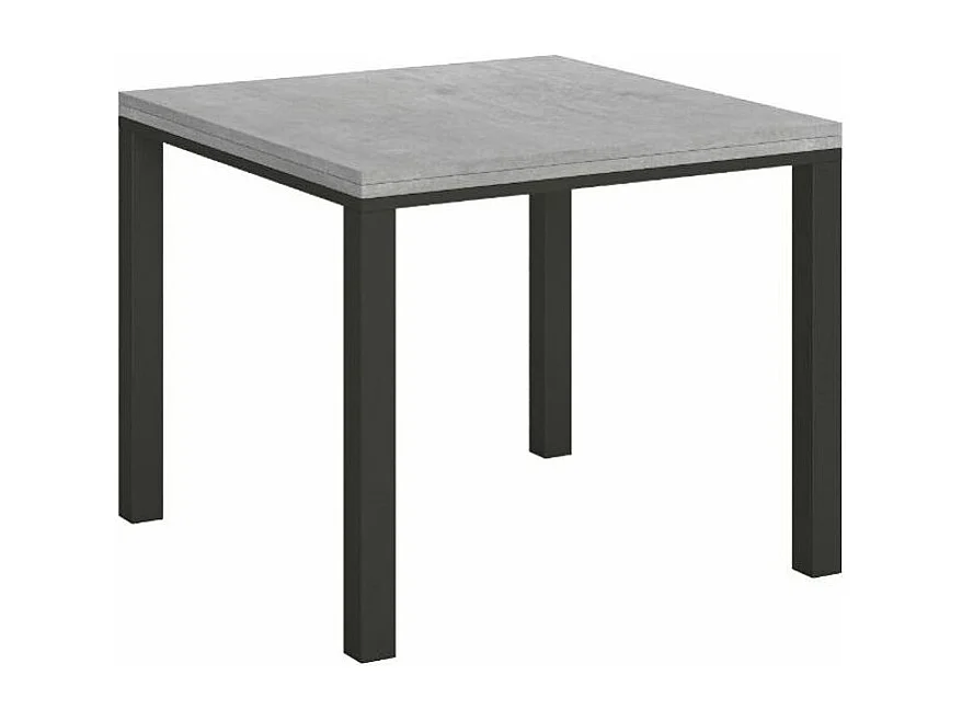 Petite table carrée pliante 90x90-180 Dova-Couleur Gris ciment