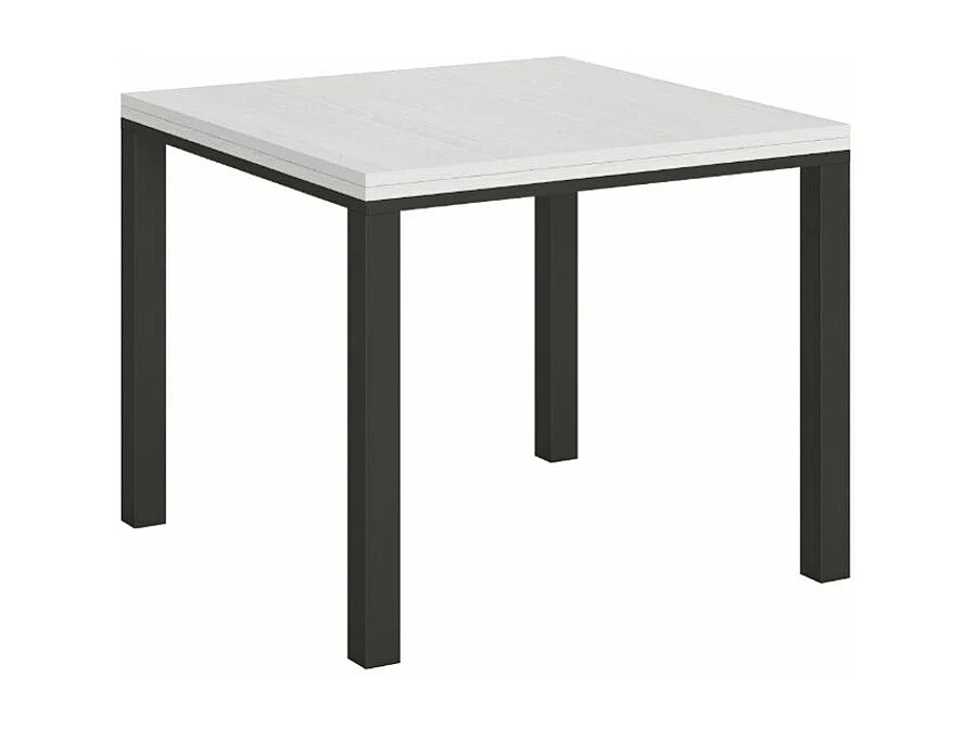 Petite table carrée pliante 90x90-180 Dova-Couleur Gris ciment