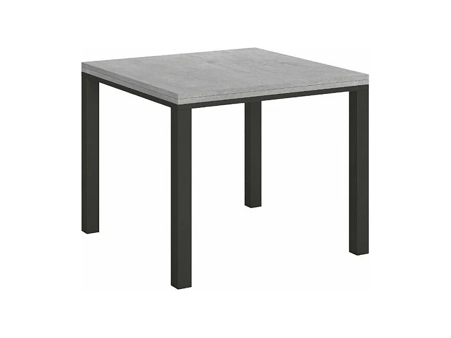 Kleine vierkante klaptafel 90x90/180 cm Dova-Kleur Cementgrijs