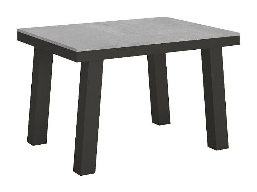 Mesa extensible de 6 a 10 plazas L 120 a 224 cm estructura de metal gris hormigón y antracita Bidy