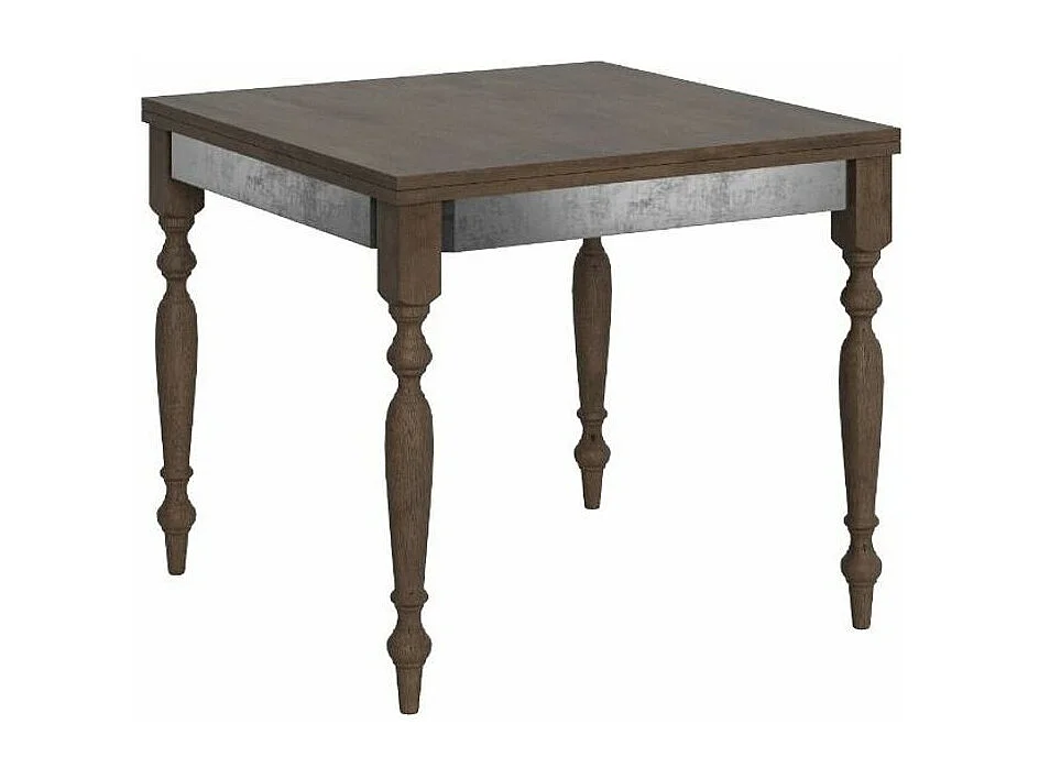 Table extensible carrée 4 à 8 places L 90 à 180cm bois noyer Romencia