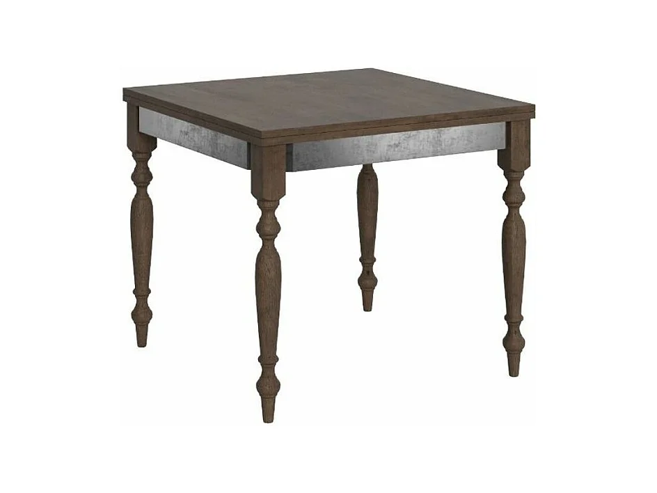Table extensible carrée 4 à 8 places L 90 à 180cm bois noyer Romencia