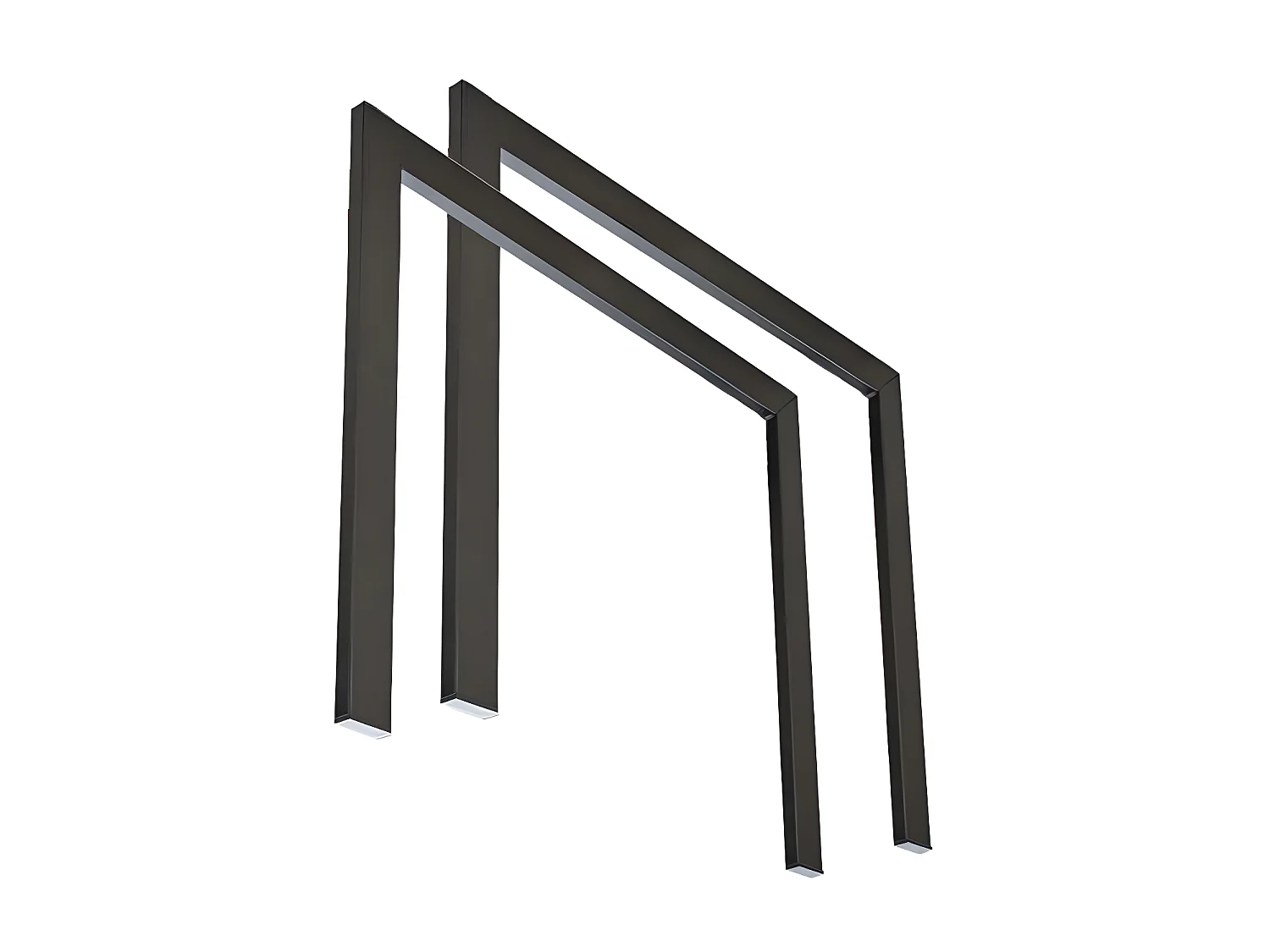 Kleine betongrijze uitschuifbare tafel en antraciet frame 120/224 cm Klass