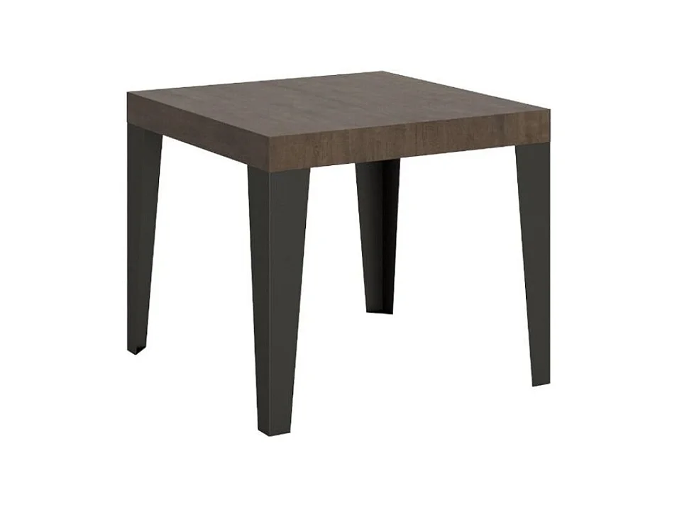 Mesa extensible cuadrada pequeña 90x90/246 cm Flavio-Color Marrón