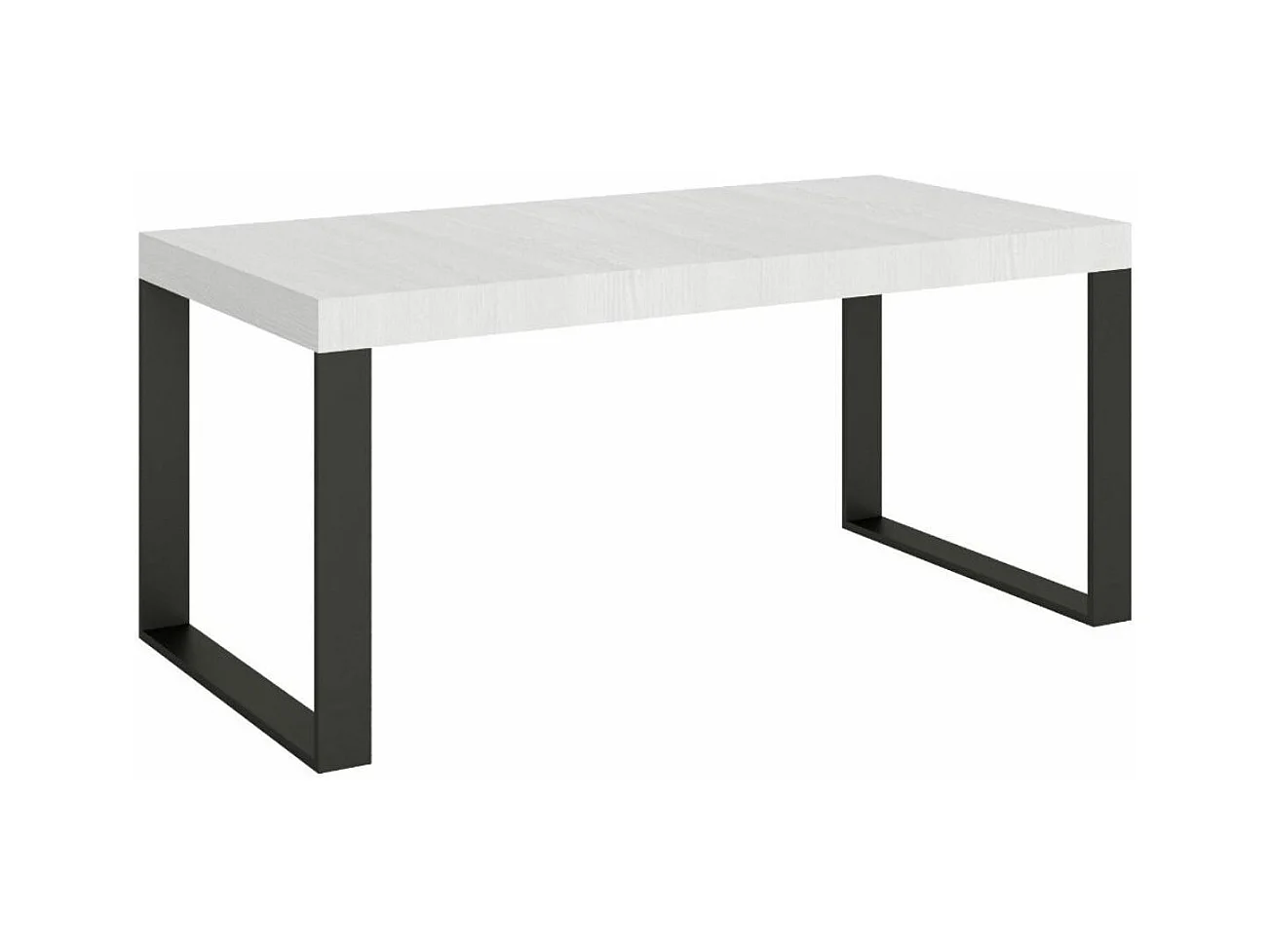 Mesa de comedor extensible tiroz-Color Blanco-Soporte 4 pies-5 alargaderas finas-Ancho extensible