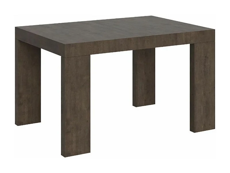 Mesa de comedor extensible de madera Ribo-Color Marrón-Soporte 4 pies-Alargaderas -Ancho extensible