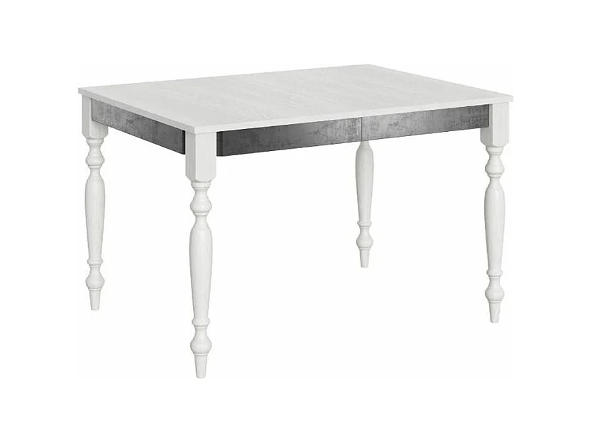 Table extensible 6 à 10 places L 120 à 224cm bois blanc Romencia