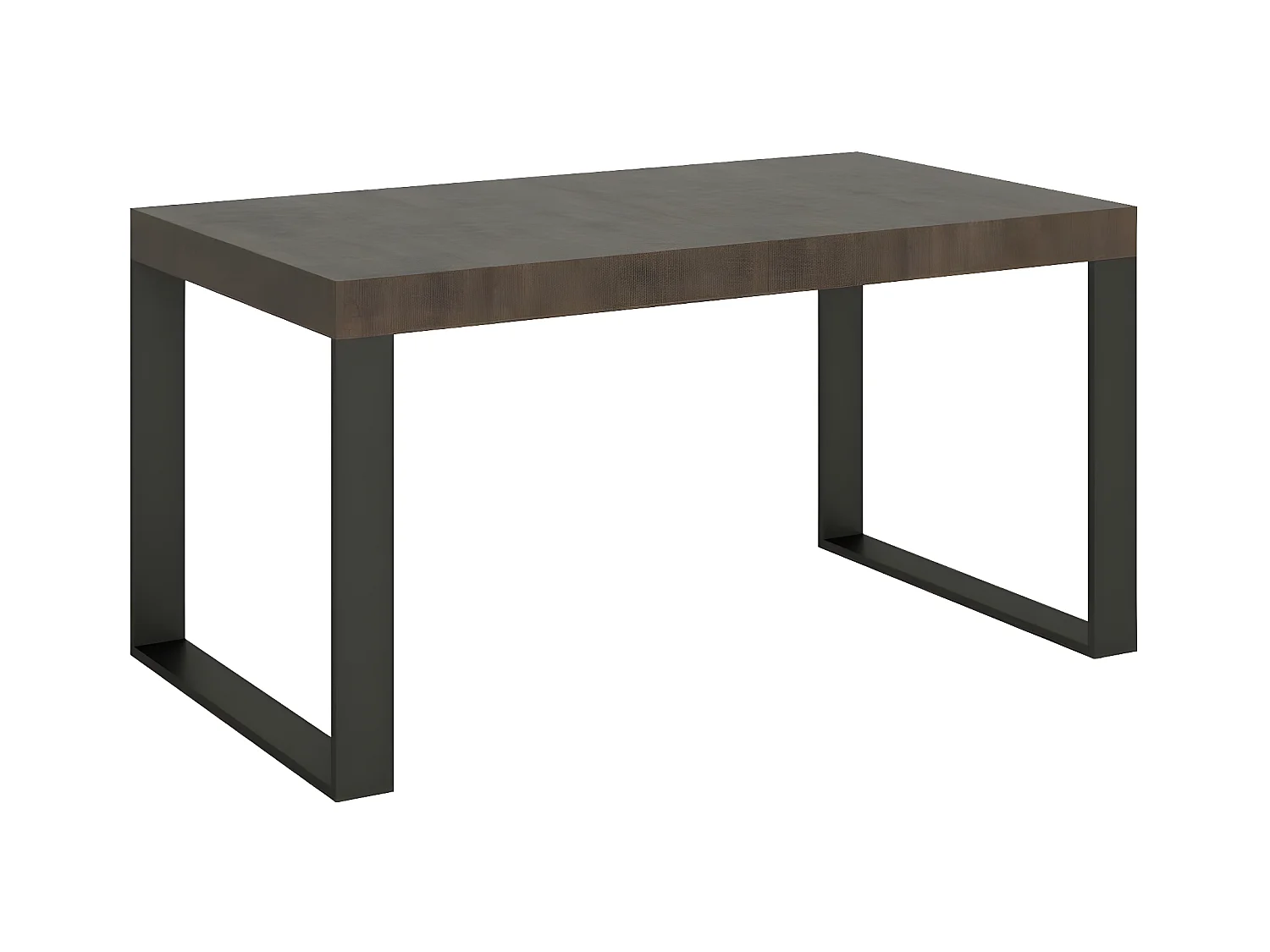 Table extensible 160 à 420cm bois foncé et pieds métal anthracite Tiroz
