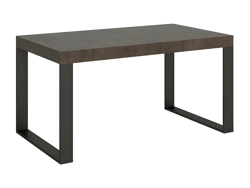 Table extensible 160 à 420cm bois foncé et pieds métal anthracite Tiroz
