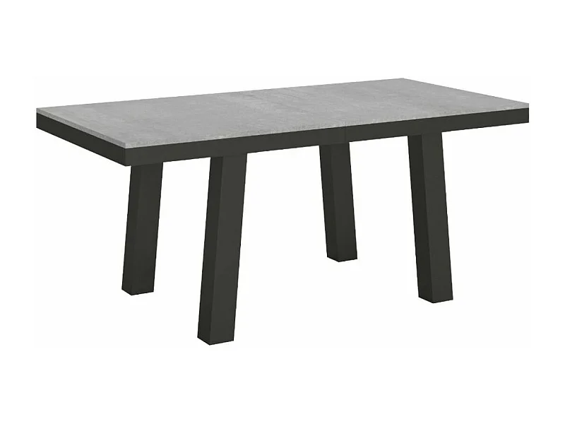 Mesa extensible de 6 a 20 plazas L 160 a 420 cm estructura de metal gris hormigón y antracita Bidy