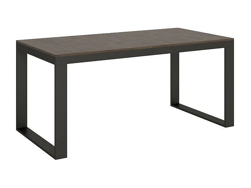Table à manger extensible Tiroz evolution-Marron-4 pieds-180 à 440 cm
