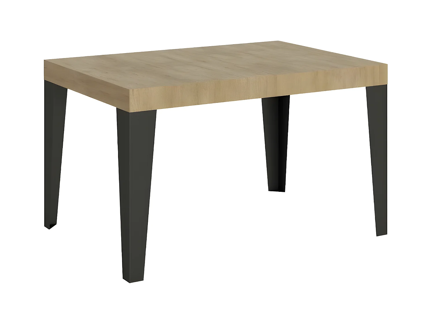 Mesa de comedor extensible Flavio-Color Natural-Soporte 2 pies-Alargaderas -Ancho extensible