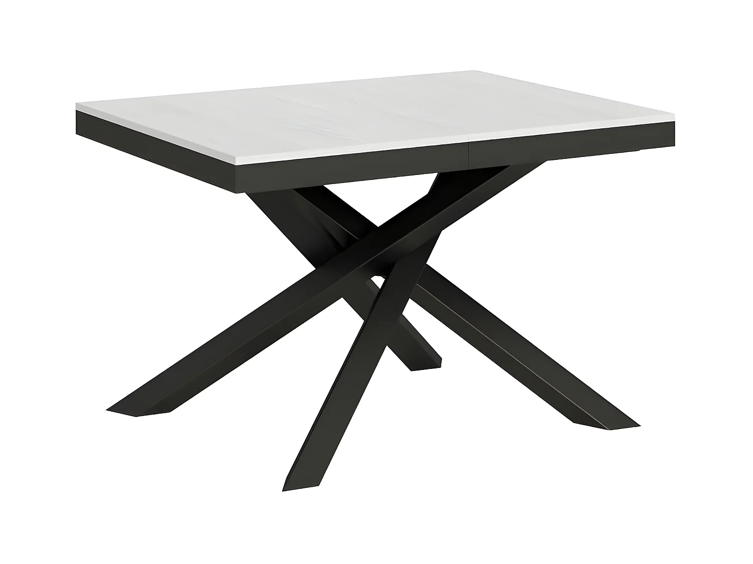 Petite table extensible bois clair et cadre anthracite 120-224cm Klass