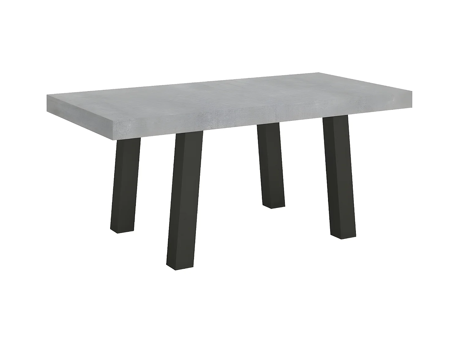 Table extensible 6 à 12 places L 160 à 264cm gris béton et pieds métal anthracite Bidy
