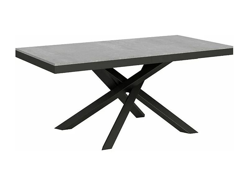 Uitschuifbare betongrijze tafel en antraciet frame 180/440 cm Klass