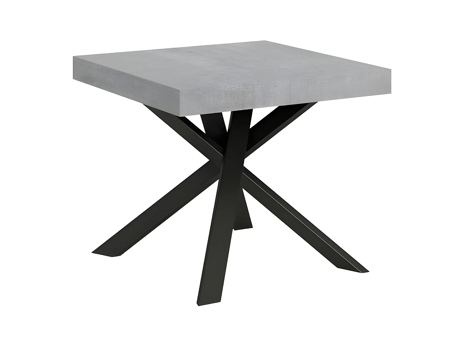 Petit table carrée extensible 90x90 à 194cm gris ciment et anthracite Karzy