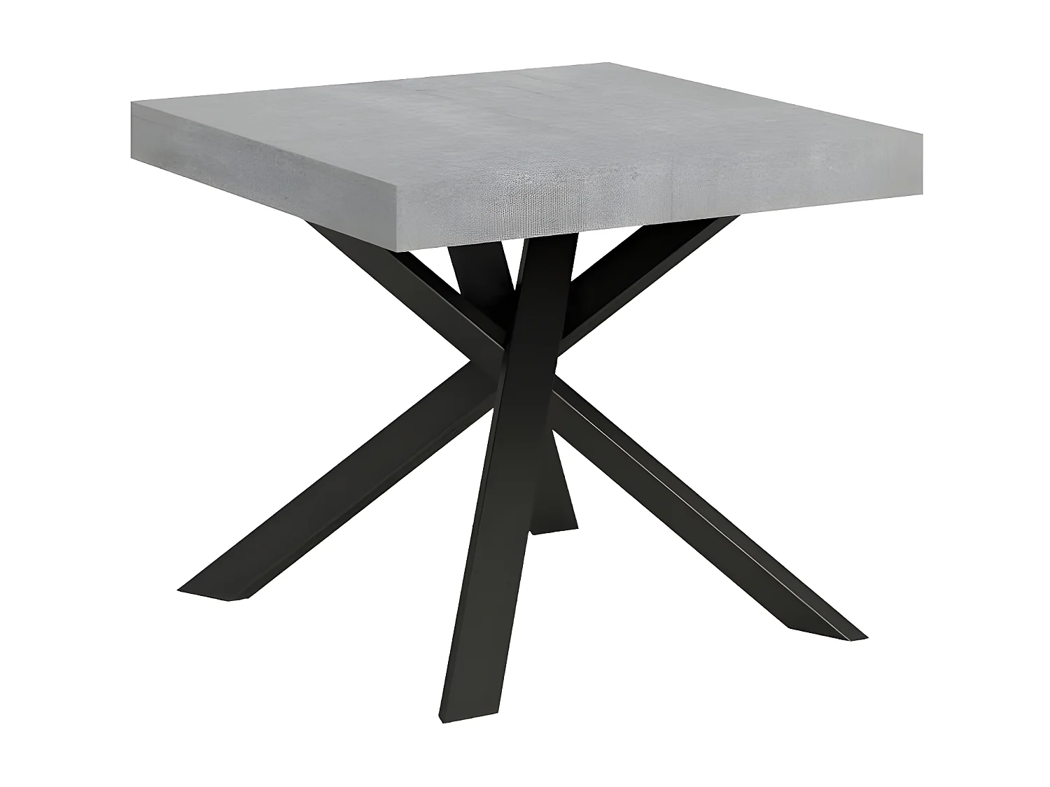 Petit table carrée extensible 90x90 à 194cm gris ciment et anthracite Karzy