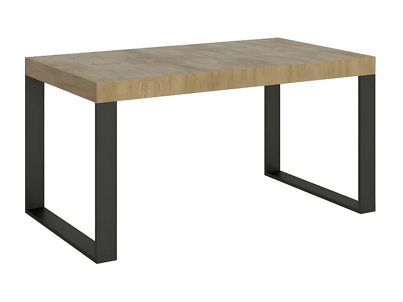 Table extensible 160 à 420cm bois clair et pieds métal anthracite Tiroz
