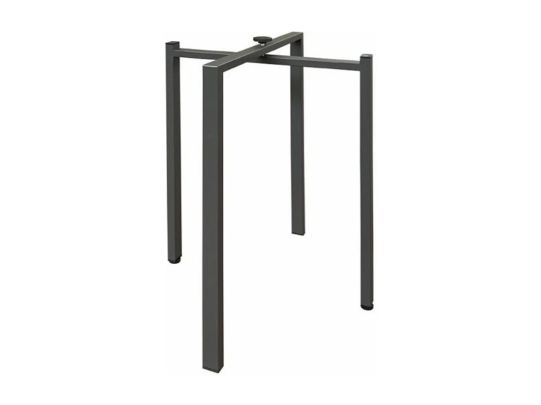 Petite table carrée 90-90cm extensible 10 personnes 90 à 246cm gris béton et pieds gris foncé Kalane